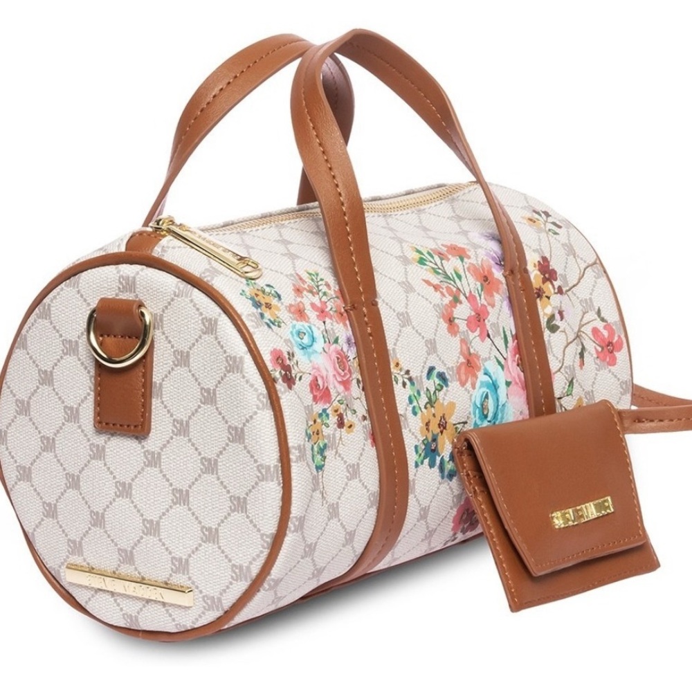 Steve Madden Floral Crossbody Bag - Tan and Cream